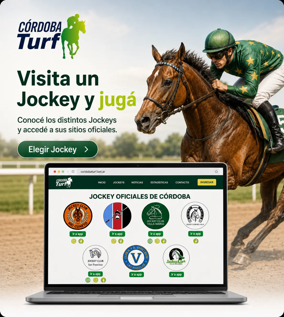 Visitá un jockey y jugá
